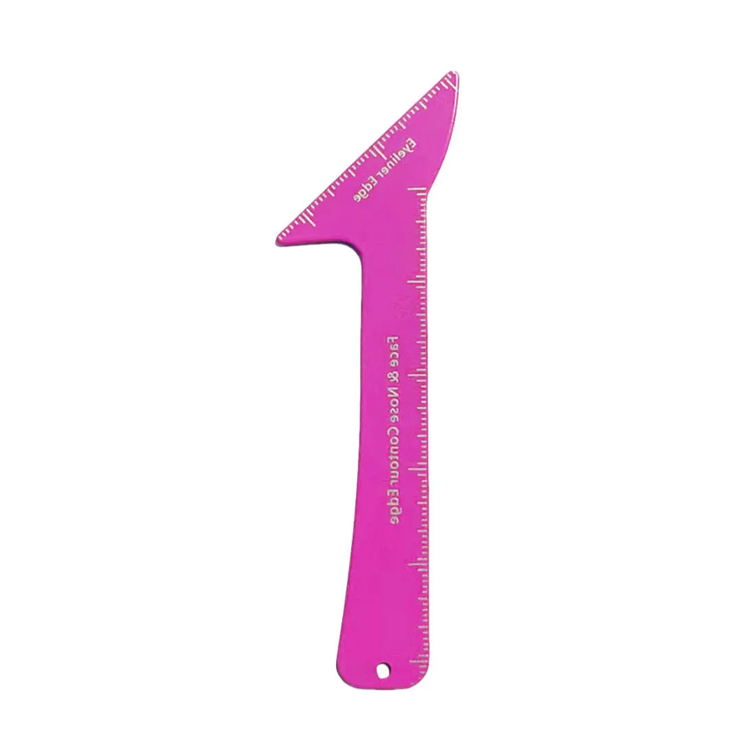 3-in-1 eyeliner stencils tool for hooded eyes showing winged eyeliner, eyebrow and face contour guides