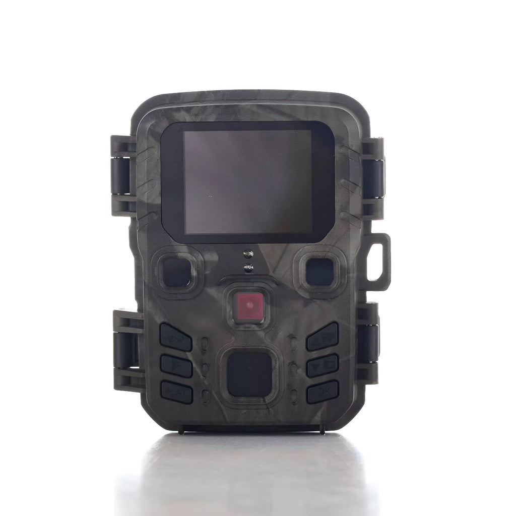 Black plastic infrared night vision monitoring device with TF Card slot and 12MP sensor