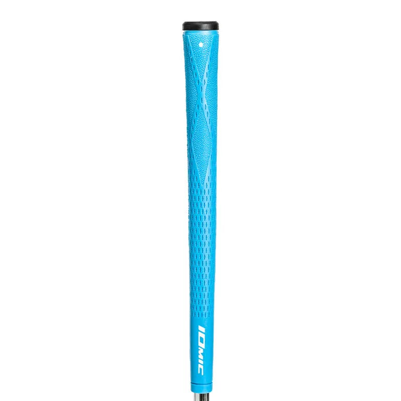 Single TPE material golf club grip shown in various colours including pink, red, blue, white, and black with red, green, or blue heads.