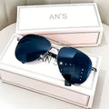 Metal aviator sunglasses with UV protection resin lenses in various colour options.