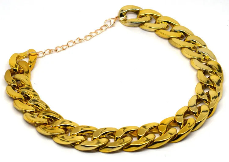 Gold colour chain style dog collar with buckle for small to medium dogs on adjustable 21-50 cm setting