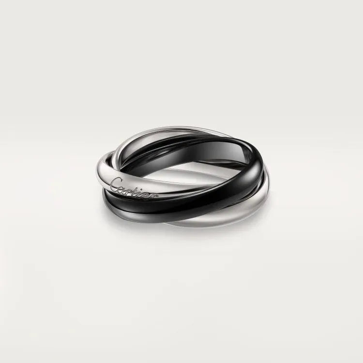 Silver geometric couple rings with full diamond band in gold rose silver colour option