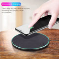 Black Qi wireless fast charger with protective pad for iPhone 11