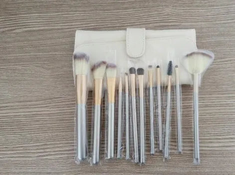 Persian make-up brush set with rice white brush heads and champagne coloured handles