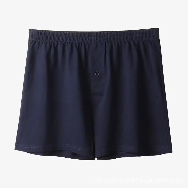 Men's pure cotton boxer shorts in loose fit design with high waistband