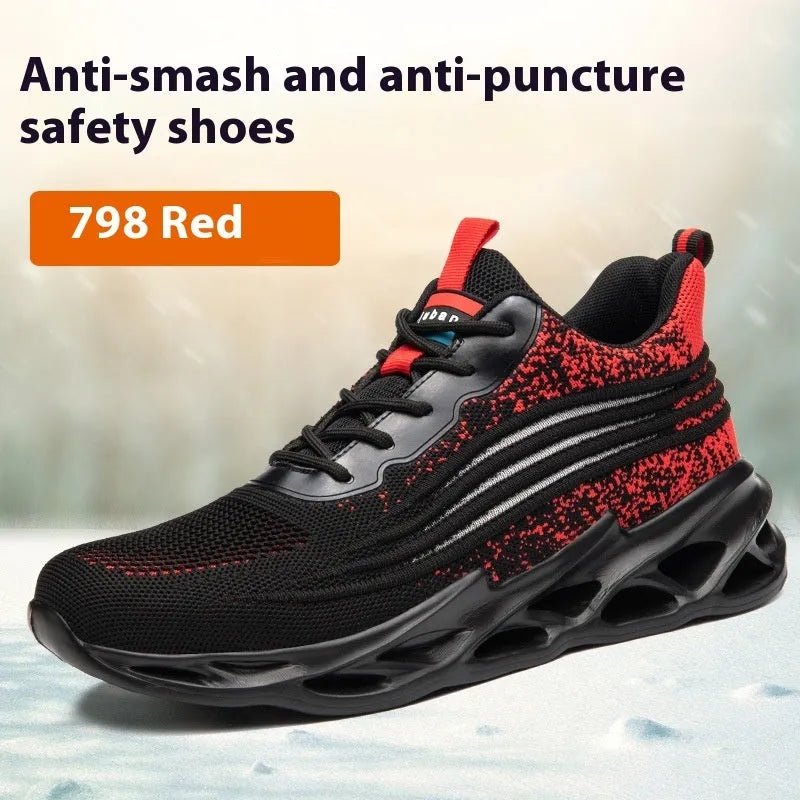 Lightweight safety work shoes with anti-smash puncture protection in multiple colour options
