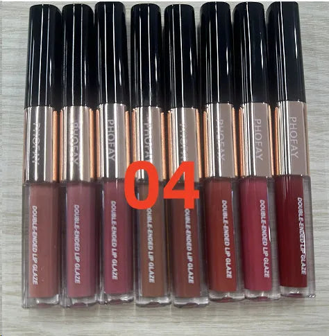 C-L021 double-head lip gloss with non-stick cup applicators in various colours