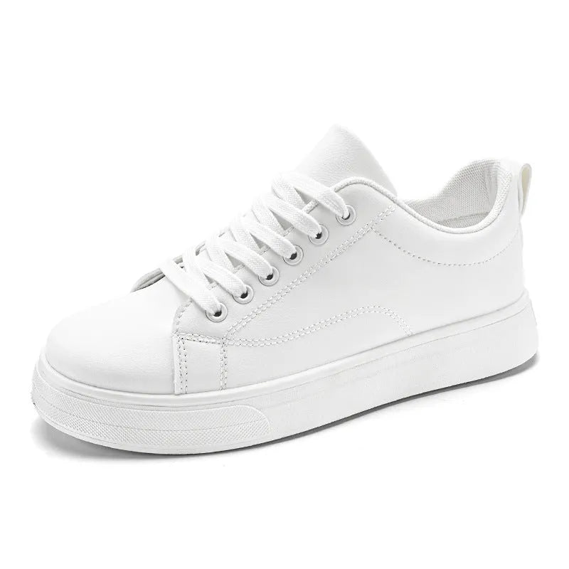 Men's Korean-style low-top sneakers in black, white, or black with white bottom colours