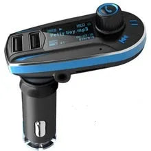 Vehicle Bluetooth FM transmitter with LCD screen and USB charging port