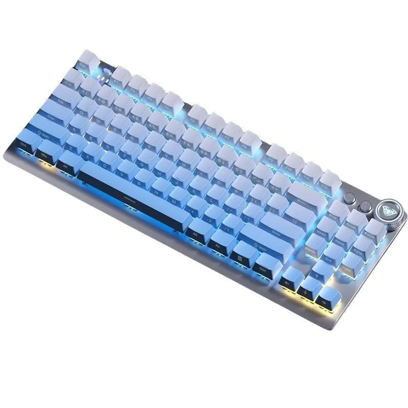 Tarantula wireless mechanical keyboard with side engraving and metal case, showing multiple colour options.
