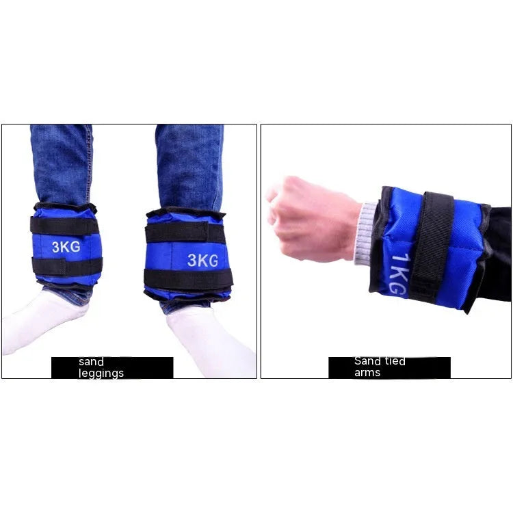 Track and field legging sandbags with Oxford cloth construction showing six weight options from 1kg to 6kg