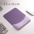 Square silicone gel wrister mouse pad with wrist strap on cloth surface measuring 250mm by 180mm