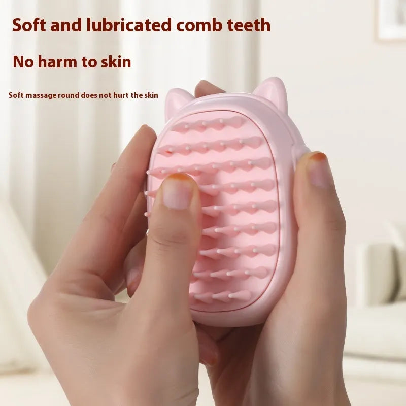 Pink and yellow pet comb laser toys for cat grooming and interactive play