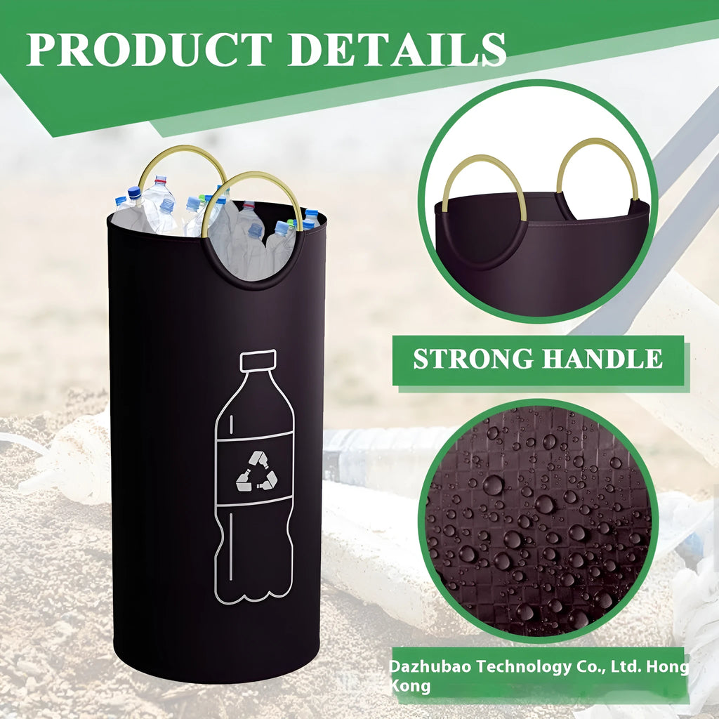 Round portable plastic trash can for outdoor and office use, 38cm wide, 72cm high.