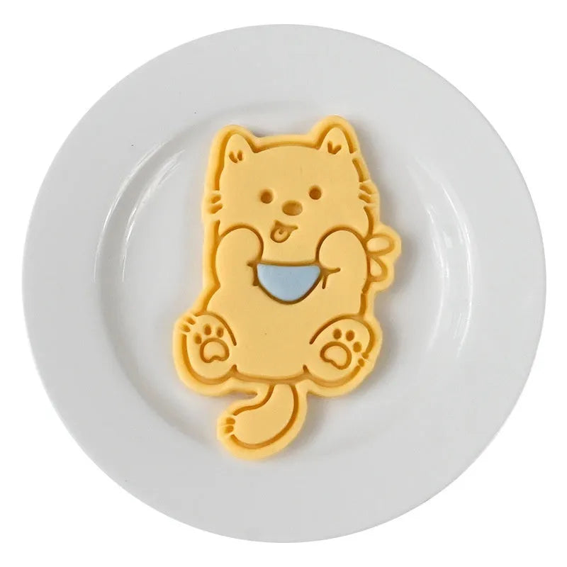 Three dimensional plastic puppy cartoon biscuit mould for baking biscuits and cookies