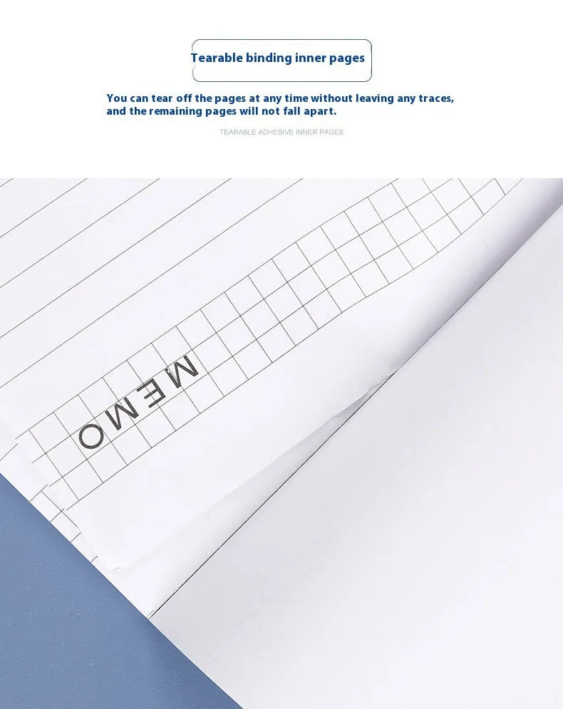 A4 grid notepad with tearable pages and a paper cover, showing the ivory white internal sheets.