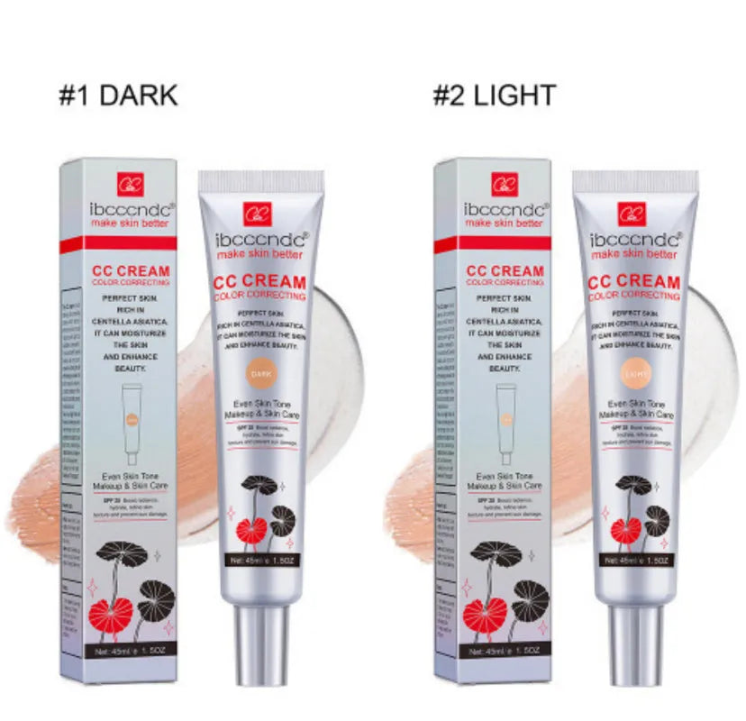 Erborian CC Cream colour correcting moisturiser tube in dark and light shades.