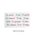 Handwritten German adhesive stickers in white colour showing grid configurations and colour sticky note options