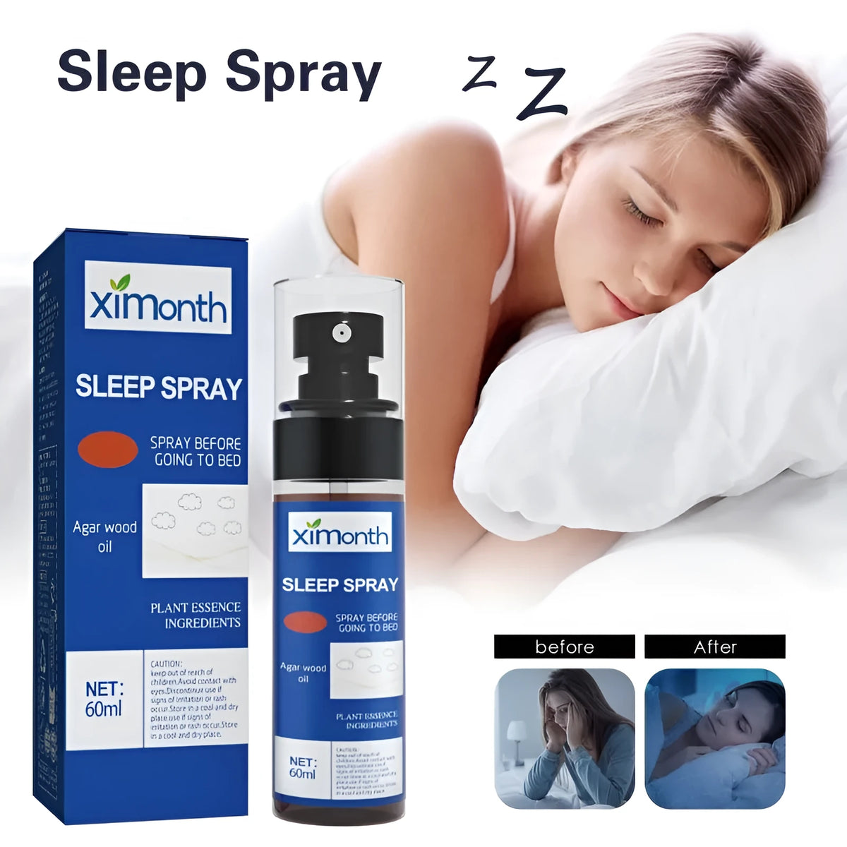 60ml lavender sleep care spray bottle for aromatherapy relaxation and stress relief