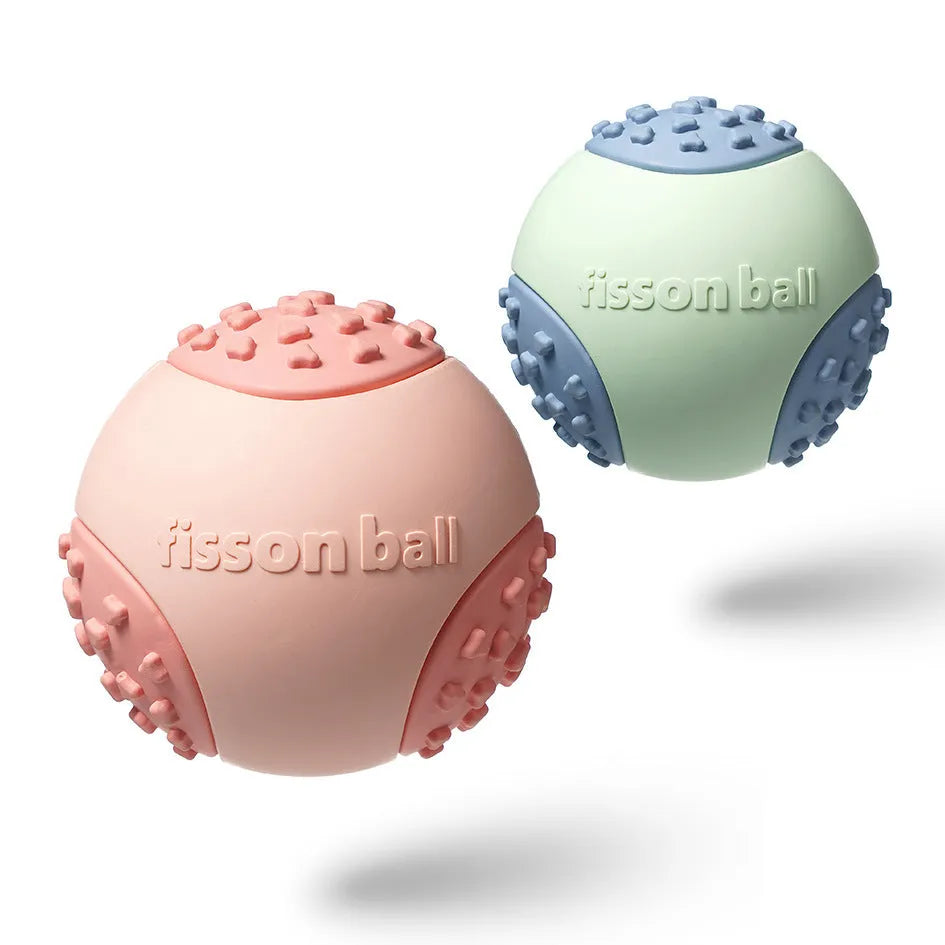 Green interactive rolling ball dog toy for small medium dogs, 64mm diameter