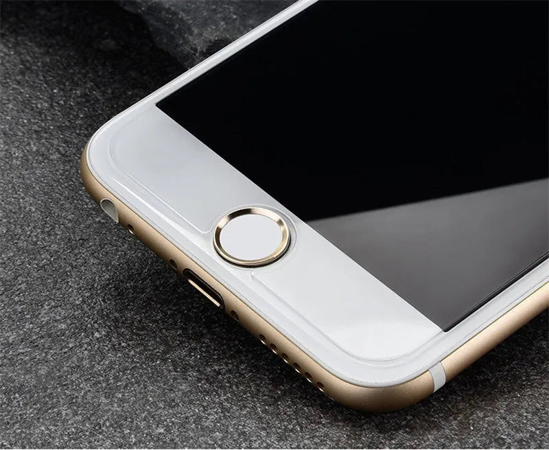 Tempered glass screen protector with 9H hardness for mobile phones on a clean background.