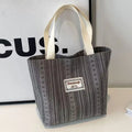 Japanese style corduroy handbag in dark brown with large capacity interior