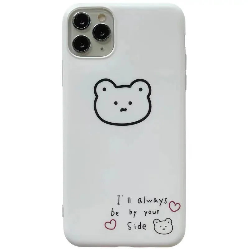 Soft silicone mobile phone case with a cartoon bear design for Apple iPhone models