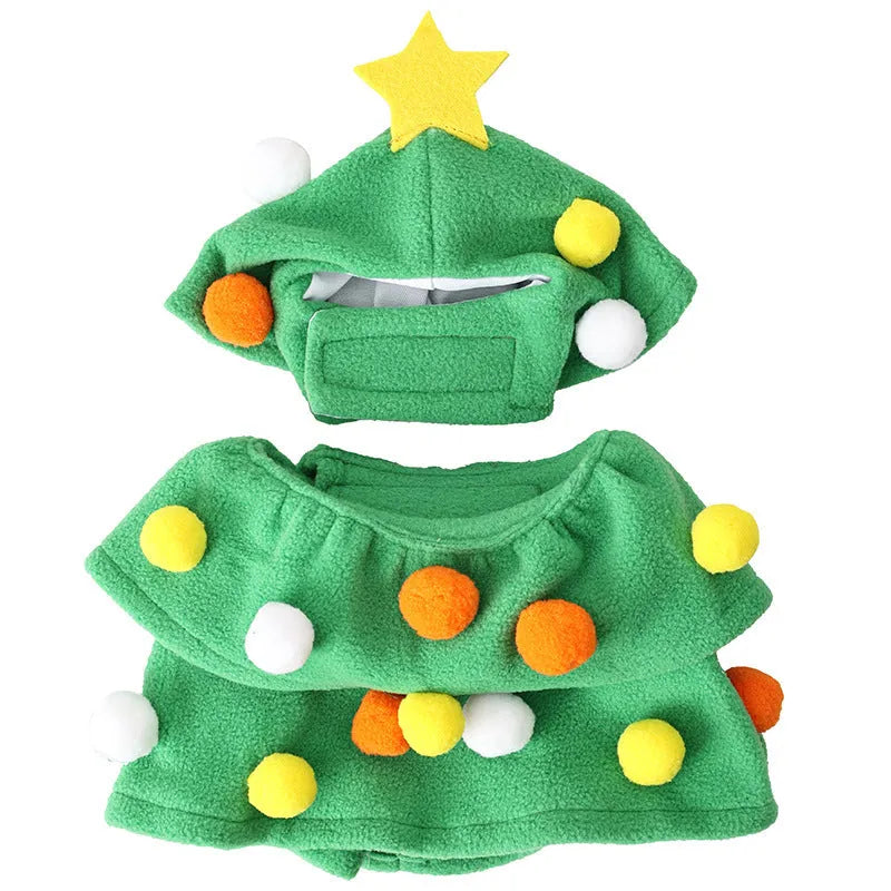 Green Christmas tree pet costume for dogs and cats, polyester, average size, one piece