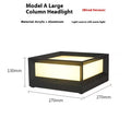 Outdoor solar aluminium column light with IP54 waterproof rating in two size options