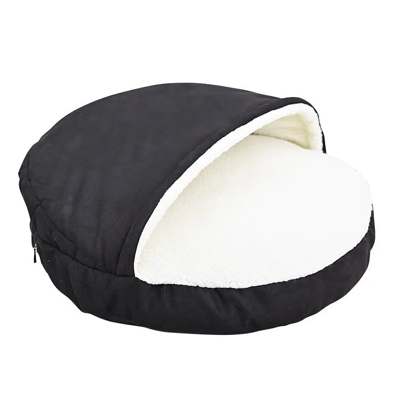 Brown cloth dog kennel with removable washable components in small size