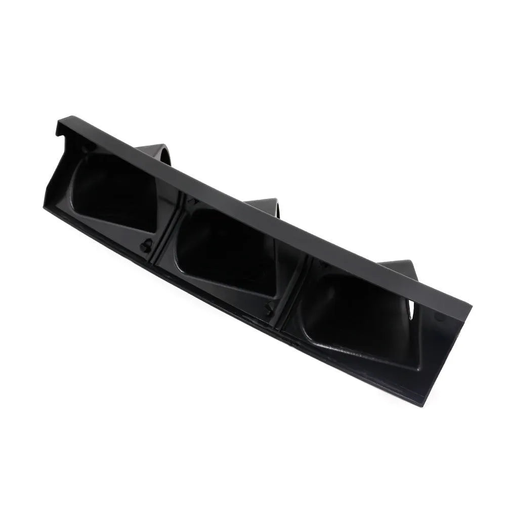 Black ABS instrument stand for 52mm gauges with three mounting holes in right drive configuration
