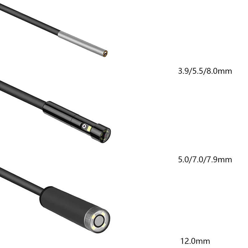Handheld industrial endoscope with 4.5-inch colour screen and flexible inspection cable for automotive diagnostics