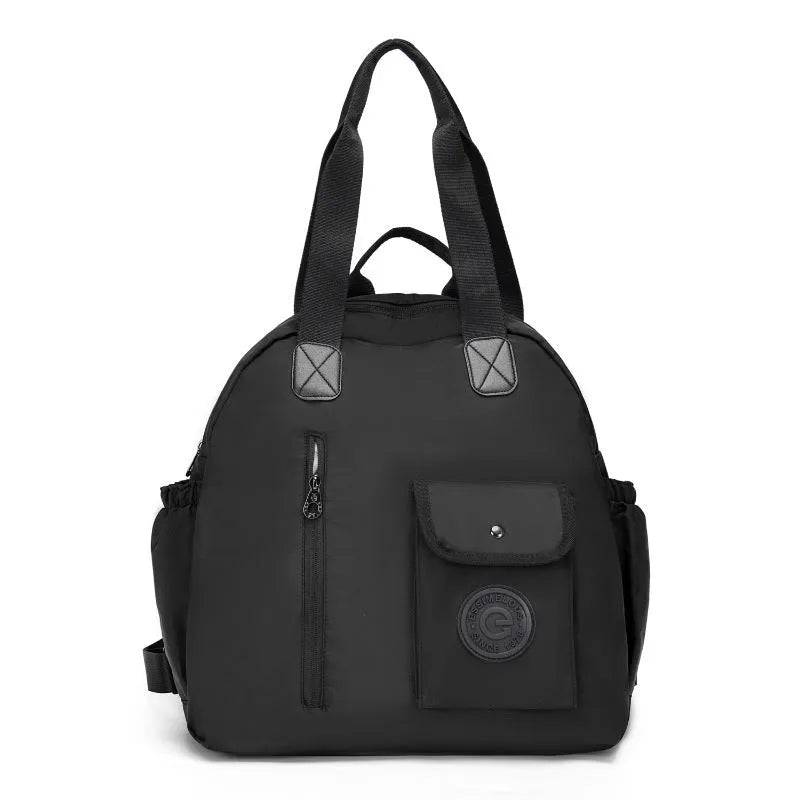 Outdoor backpack for women in black, khaki, or green letter rabbit colours showing sandwich pocket and large capacity