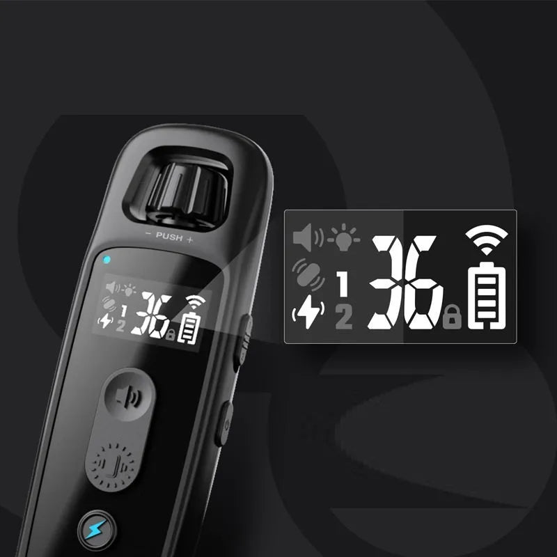 Remote control anti-barking collar with 36 shock gears, 900m range, IP67 waterproof, adjustable 15.2-68.7cm