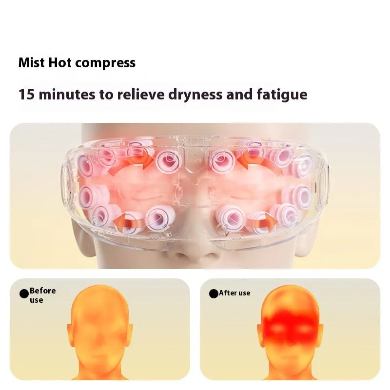 Bluetooth eye steam moisturising massage device in purplish grey, showing its compact rectangular shape.