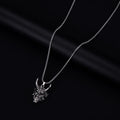 Personalised men's vintage necklace with 40x27x20mm zinc alloy pendant and silver electroplated finish