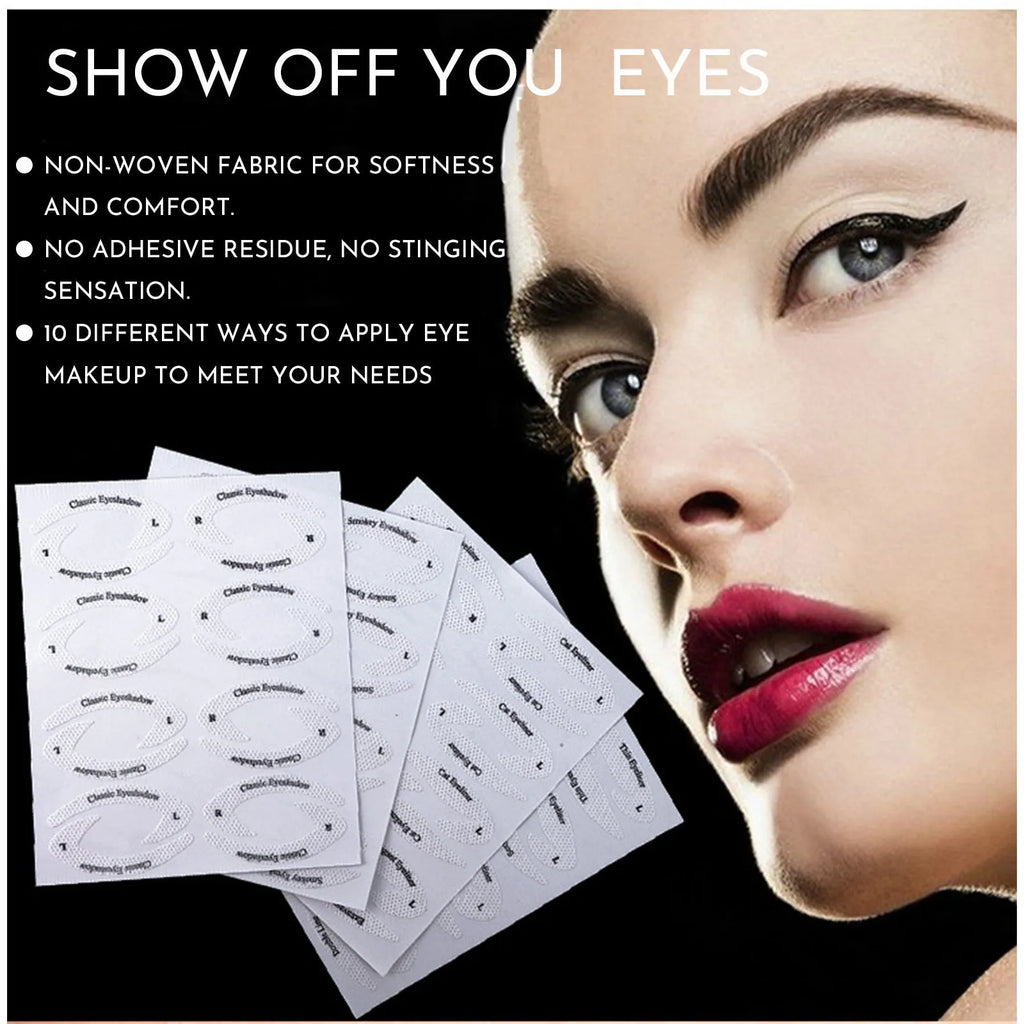 Set of 4 reusable flexible eyeliner sticker templates for eye makeup application