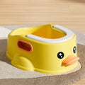 Blue duck-shaped PVC bathtub for washing small dogs and cats on a plain background.