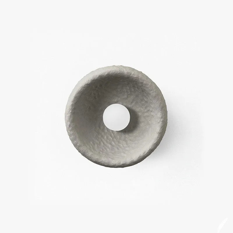 Japanese-style simple wall lamp with resin shade in three diameter sizes