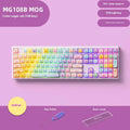 Bluetooth mechanical keyboard with sugar cat design in MG108B colours showing piano-style switches