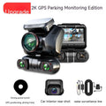 Panoramic car dash cam with multiple lenses and 2-inch screen for parking surveillance