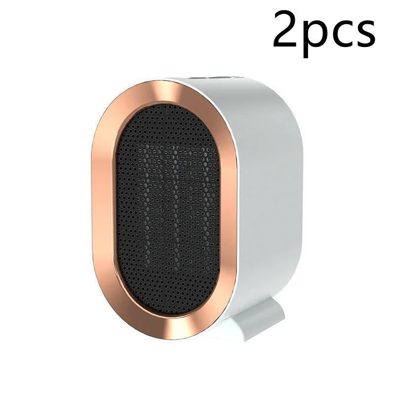 Portable desktop electric heater with PTC ceramic heating element in choice of colours