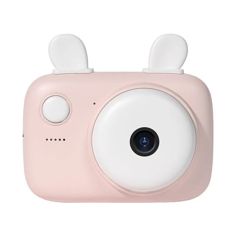 A2 Kids Macaron digital camera in green, showing front and rear lenses and 2.4-inch screen, with lanyard attached.