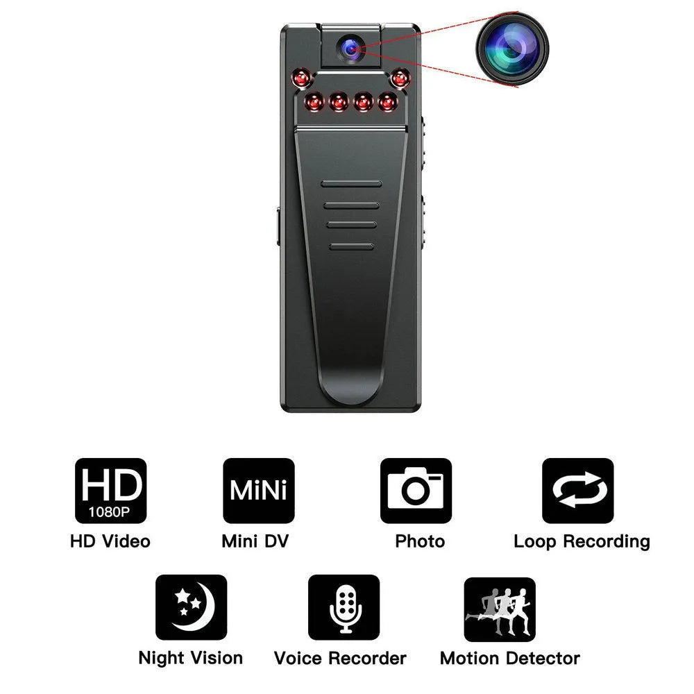 Black 1080p HD digital video camera with 90-degree rotation capability for flexible positioning