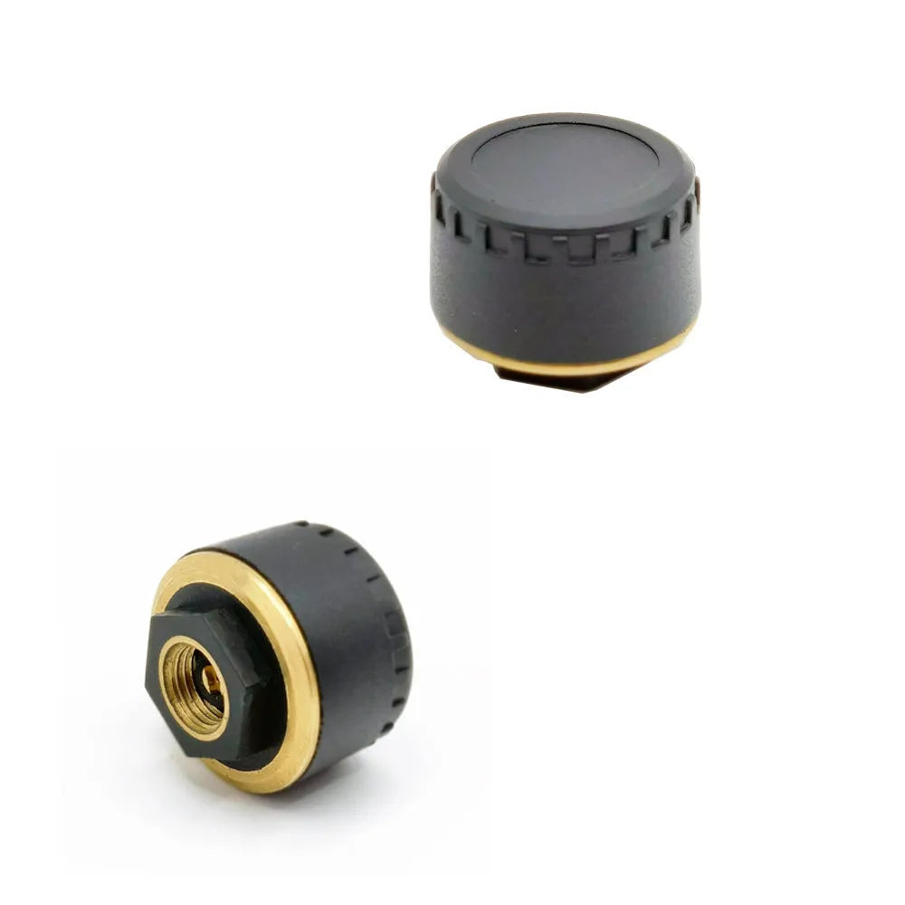 Black external Bluetooth tire pressure monitor sensor set of 4 with IP67 waterproof rating for car wheels