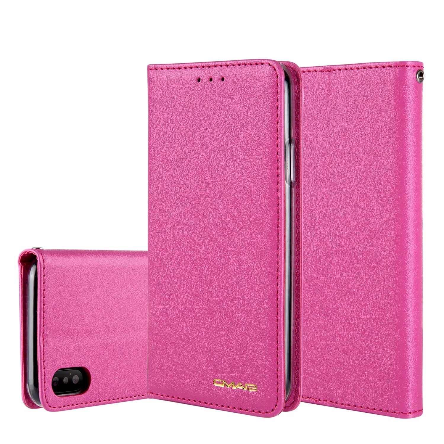 PU leather flip phone case for Apple iPhone with card storage pocket in multiple colour options
