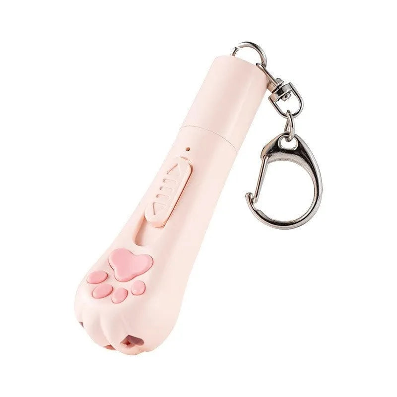 Cat pen light charging toy in pink, cream white, and sky blue colour options