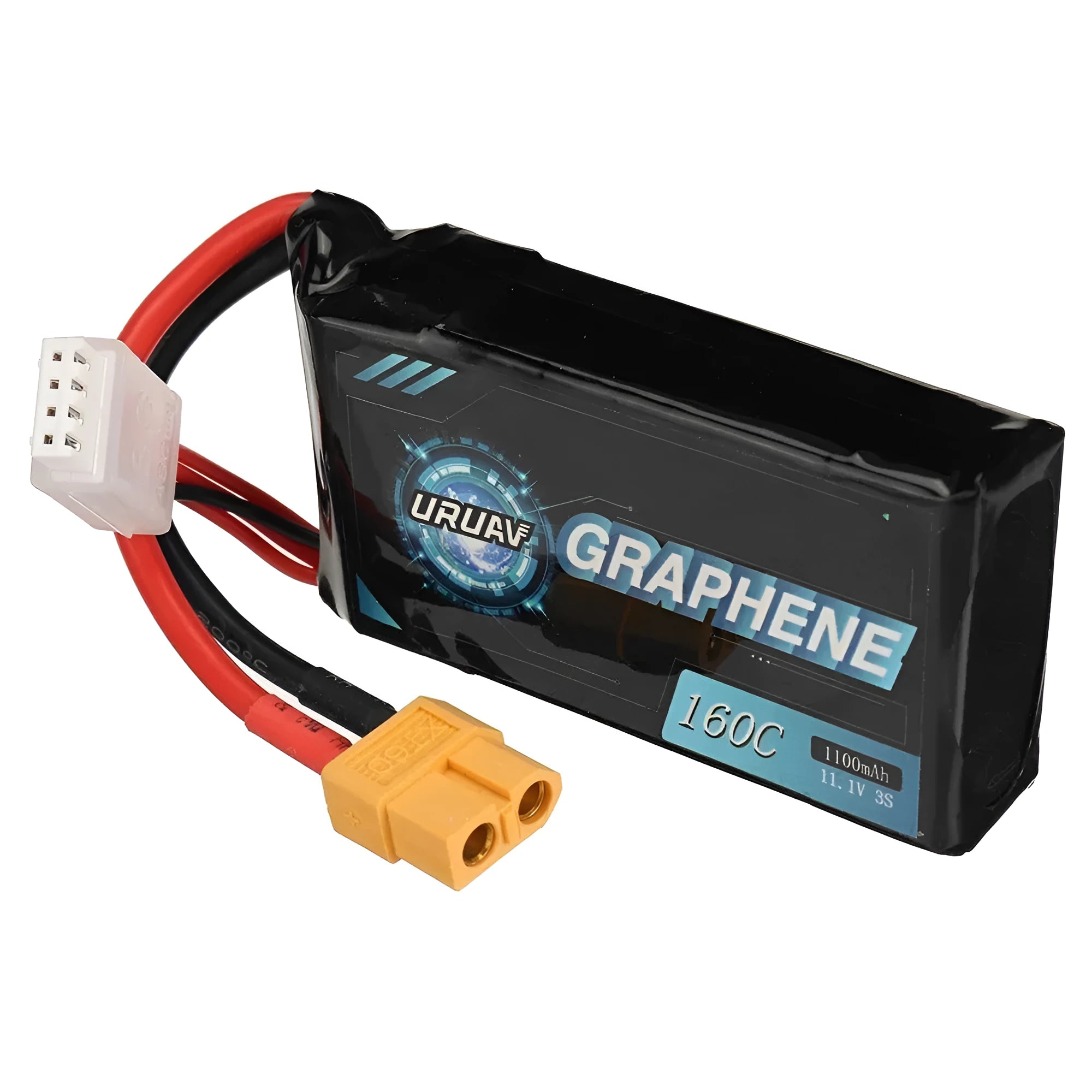 Black 7.4V 1200mAh lithium battery for RC remote control model cars and ships