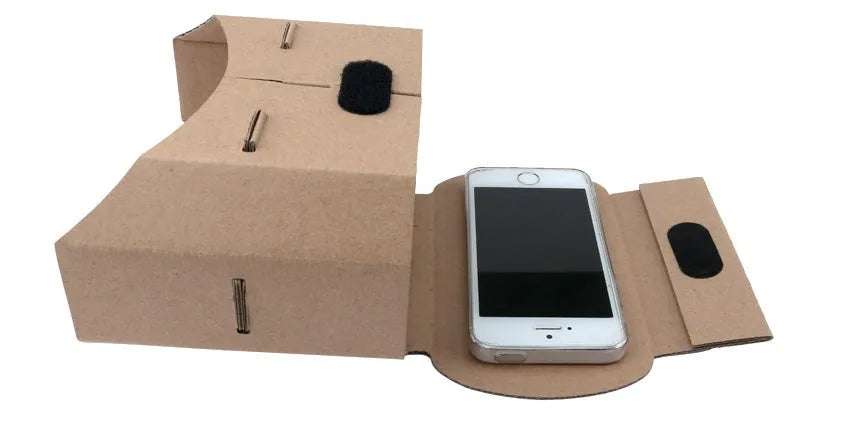 Carton virtual reality glasses for mobile phones with 153mm by 83mm dimensions