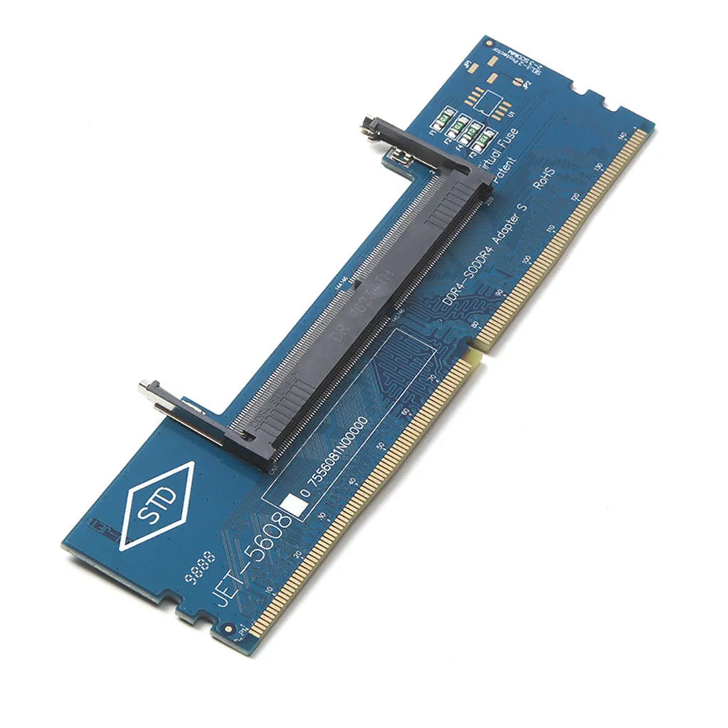 DDR4 laptop to desktop memory adaptor card with gold contacts in electrostatic bag